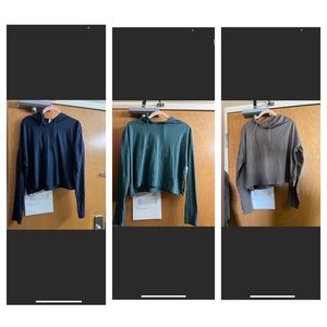 3 like new 90 degree crop hoodies